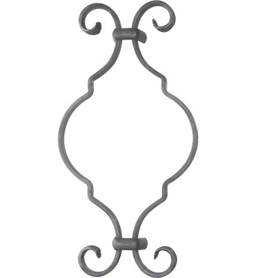 Volute DECORATIVE LISSE PATTE D OIE 370x185 Section 12x6 ACIER Ref: BSD251