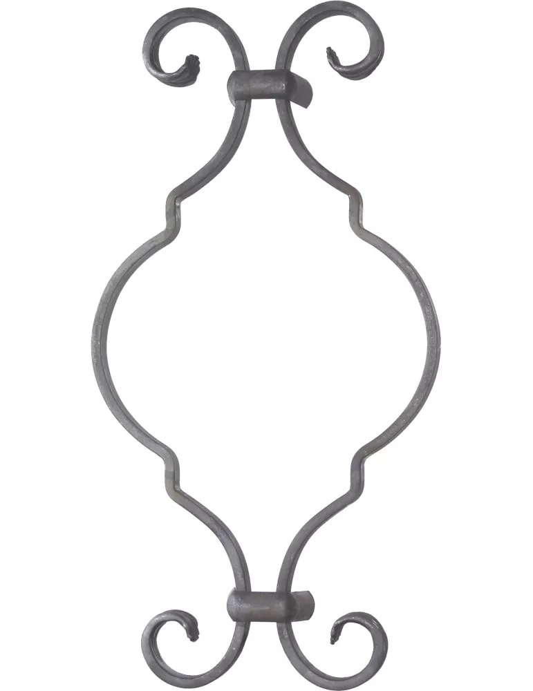 Volute DECORATIVE LISSE PATTE D OIE 370x185 Section 14x6 ACIER Ref: BSD252