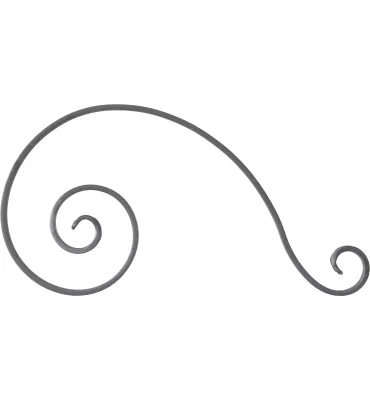 Volute en S LISSE PATTE D OIE 210x400 Section 16x8 ACIER Ref: BSS4104