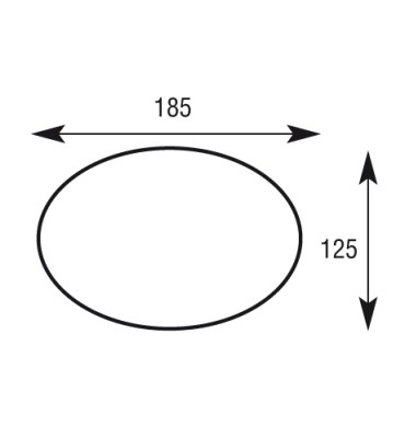 Cercle LISSE OVALE 125x185 Section 20x6 Ref: OV125L20X6