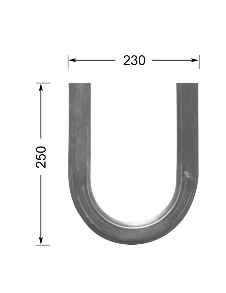 Coude de main courante 250 mm x 230 mm - L. 40 mm - Ref UMCL1-40