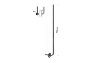 Balustre COUDE Longueur 1200 Section 16 ACIER FER FORGE Ref: RL16CS