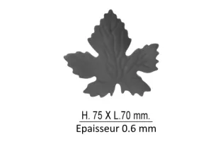 Feuille de Vigne 94 x 97 ACIER Ref: GVI094F2