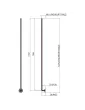 Balustre COUDE Longueur 1200 Section 16 ACIER FER FORGE Ref: RL16C2-P37N-12