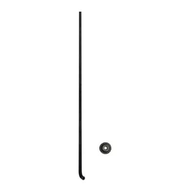 Balustre COUDE Longueur 1200 Section 16 ACIER FER FORGE Ref: RL16C2-P37N-12