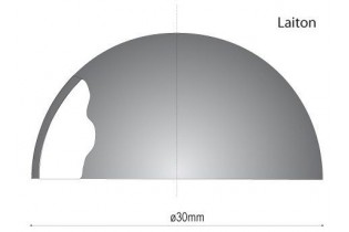 pièce élément ferronnier serrurier Boule LISSE DEMI SPHERE Diamètre 30 LAITON Ref: GDB030F1