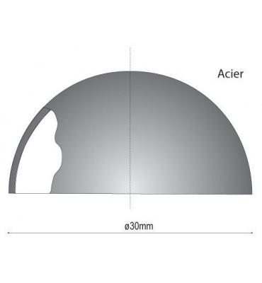 pièce élément ferronnier serrurier Boule LISSE DEMI SPHERE Diamètre 30 ACIER Ref: GDB030F2