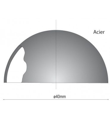 pièce élément ferronnier serrurier Boule LISSE DEMI SPHERE Diamètre 40 ACIER Ref: GDB040F2