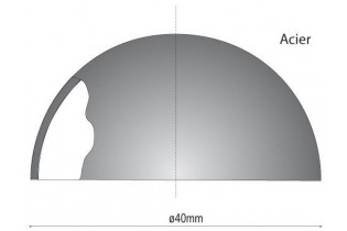 pièce élément ferronnier serrurier Boule LISSE DEMI SPHERE Diamètre 40 ACIER Ref: GDB040F2