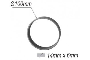 pièce élément ferronnier serrurier Cercle LISSE ROND Section 14x6 Diamètre 100 ACIER Ref: A100L14X6