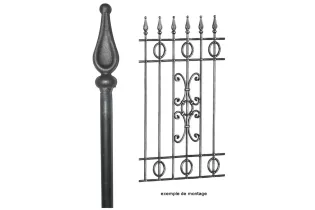 pièce élément ferronnier serrurier Barreau ROND Longueur 1000 Diamètre 14 ACIER FER FORGE Ref: BE05-531-03