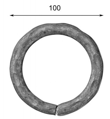 pièce élément ferronnier serrurier Cercle MARTELE ROND Section 14 Diamètre 100 ACIER Ref: A100MR14