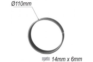 pièce élément ferronnier serrurier Cercle LISSE ROND Section 14x6 Diamètre 110 ACIER Ref: A110L14X6