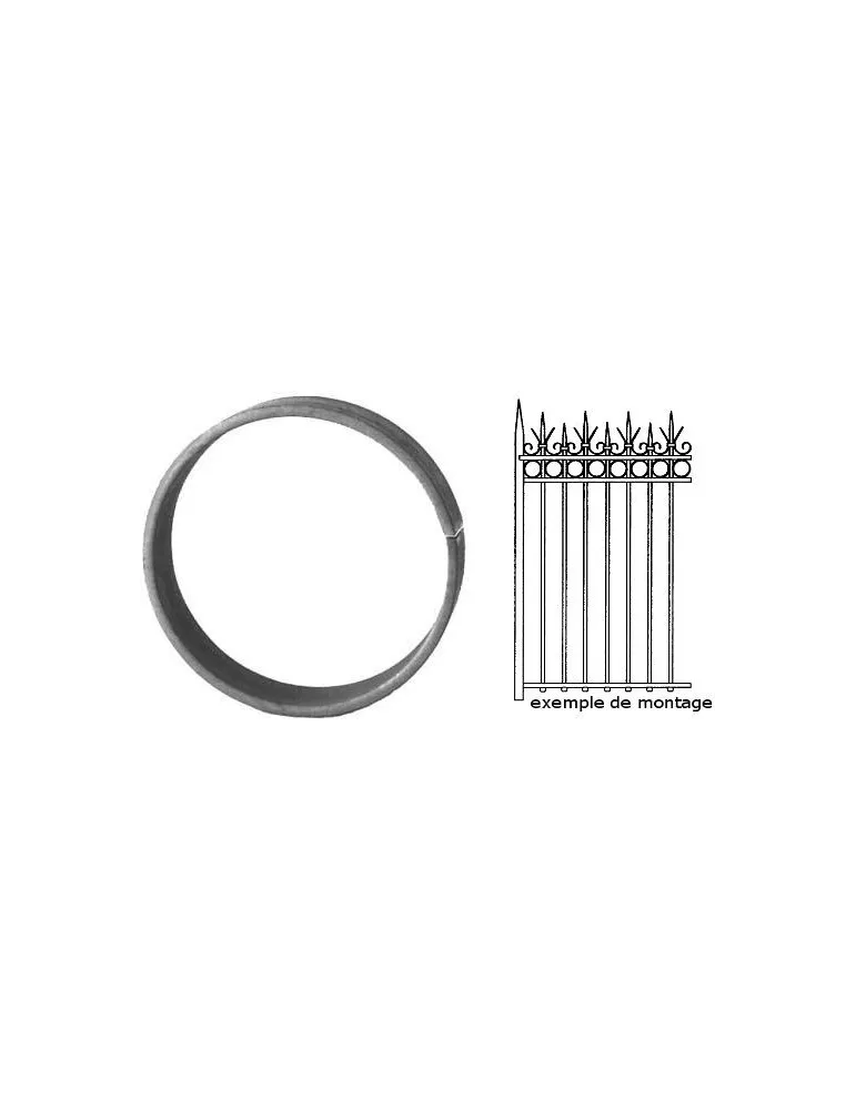 Cercle LISSE ROND Section 14x6 Diamètre 110 ACIER Ref: A110L14X6
