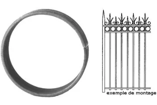 Cercle LISSE ROND Section 14x6 Diamètre 110 ACIER Ref: A110L14X6