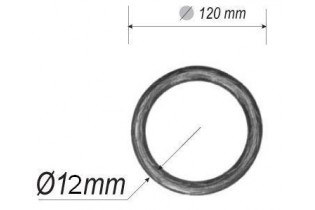 pièce élément ferronnier serrurier Cercle LISSE ROND Section 12 Diamètre 120 ACIER Ref: A120LR12
