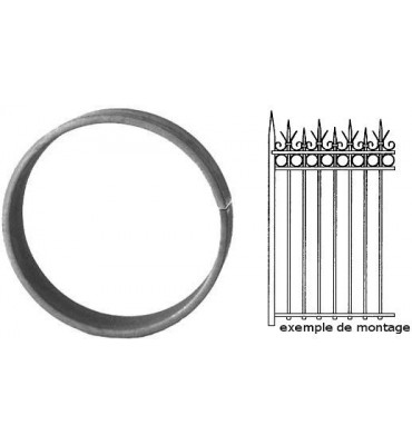 Cercle LISSE ROND Section 20x6 Diamètre 130 ACIER Ref: A130L20X6