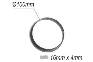 pièce élément ferronnier serrurier Cercle LISSE ROND Section 16x4 Diamètre 100 ACIER Ref: F53.103