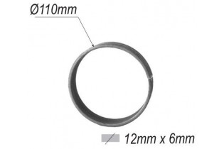 pièce élément ferronnier serrurier Cercle LISSE ROND Section 12x6 Diamètre 110 ACIER Ref: F53.109