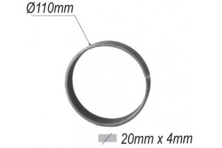 pièce élément ferronnier serrurier Cercle LISSE ROND Section 20x4 Diamètre 110 ACIER Ref: F53.113