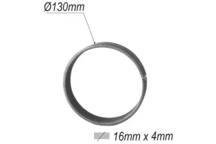 pièce élément ferronnier serrurier Cercle LISSE ROND Section 16x4 Diamètre 130 ACIER Ref: F53.117