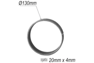 pièce élément ferronnier serrurier Cercle LISSE ROND Section 20x4 Diamètre 130 ACIER Ref: F53.119
