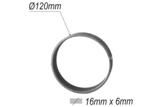 pièce élément ferronnier serrurier Cercle LISSE ROND Section 16x6 Diamètre 120 ACIER Ref: F53.123