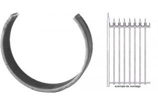 pièce élément ferronnier serrurier Cercle LISSE OUVERT Section 20x4 Diamètre 100 ACIER Ref: F53.129