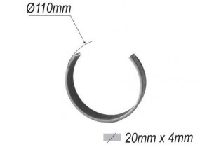 pièce élément ferronnier serrurier Cercle LISSE OUVERT Section 20x4 Diamètre 110 ACIER Ref: F53.135