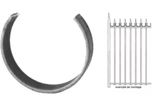 Cercle LISSE OUVERT Section 14x6 Diamètre 130 ACIER Ref: F53.144
