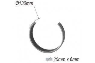 pièce élément ferronnier serrurier Cercle LISSE OUVERT Section 20x6 Diamètre 130 ACIER Ref: F53.148