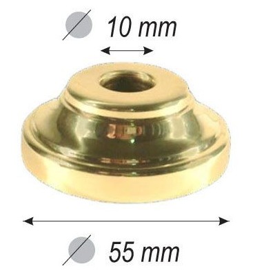pièce élément ferronnier serrurier Cache de scellement pour barreau ROND Passage 10 LAITON Ref: F55.501