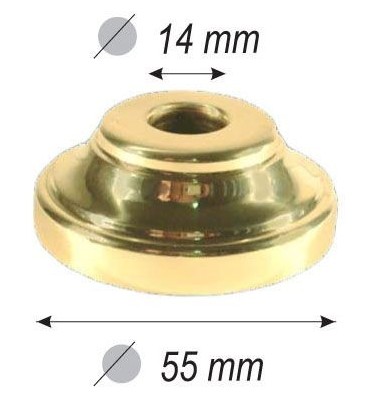 pièce élément ferronnier serrurier Cache de scellement pour barreau ROND Passage 14 LAITON Ref: F55.502