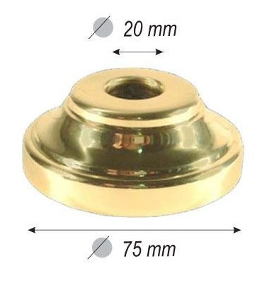 pièce élément ferronnier serrurier Cache de scellement pour barreau ROND Passage 20 LAITON Ref: F55.512