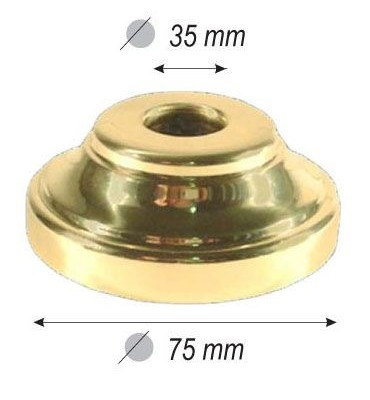 pièce élément ferronnier serrurier Cache de scellement pour barreau ROND Passage 35 LAITON Ref: F55.513