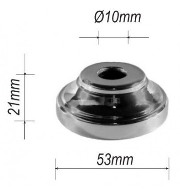 pièce élément ferronnier serrurier Cache de fixation pour barreau ROND Diamètre 53 Hauteur 21 Passage 10 ACIER FER FORGE Ref:...