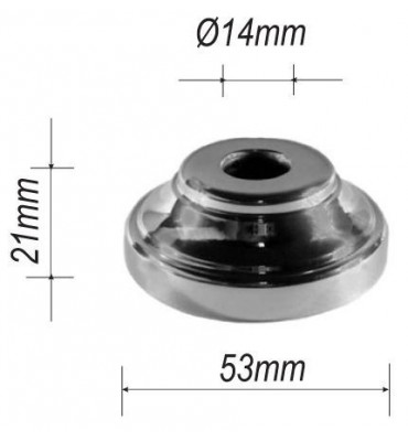 pièce élément ferronnier serrurier Cache de fixation pour barreau ROND Diamètre 53 Hauteur 21 Passage 14 ACIER FER FORGE Ref:...