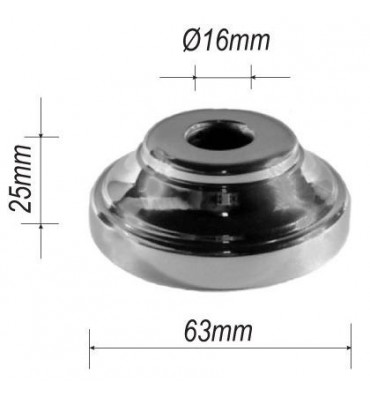 pièce élément ferronnier serrurier Cache de fixation pour barreau ROND Diamètre 63 Hauteur 25 Passage 16 ACIER FER FORGE Ref:...