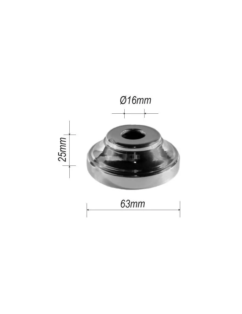 pièce élément ferronnier serrurier Cache de fixation pour barreau ROND Diamètre 63 Hauteur 25 Passage 16 ACIER FER FORGE Ref:...