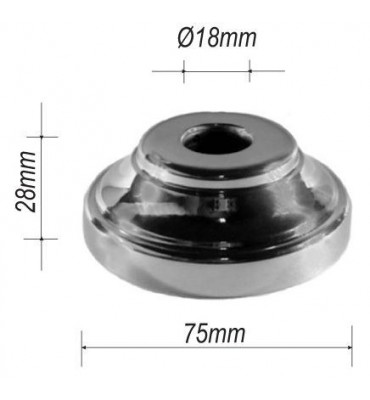 pièce élément ferronnier serrurier Cache de fixation pour barreau ROND Diamètre 75 Hauteur 28 Passage 18 ACIER FER FORGE Ref:...