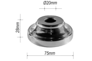 pièce élément ferronnier serrurier Cache de fixation pour barreau ROND Diamètre 75 Hauteur 28 Passage 20 ACIER FER FORGE Ref:...