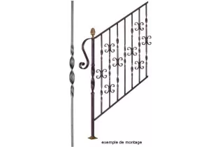 pièce élément ferronnier serrurier Balustre TORSADE Longueur 950 Section 12x12 ACIER FER FORGE Ref: BE09626