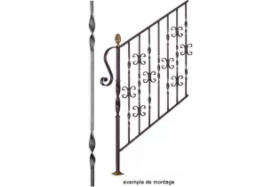 pièce élément ferronnier serrurier Balustre TORSADE Longueur 950 Section 14x14 ACIER FER FORGE Ref: BE09629