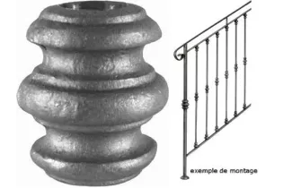 Garniture RONDE Diamètre 69 Hauteur 80 Passage 25 ACIER Ref: G6-25 G6-25