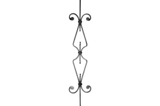 pièce élément ferronnier serrurier Balustre DROITE 950x200 Section 8x8 ACIER FER FORGE Ref: BE05111