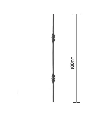 pièce élément ferronnier serrurier Balustre Longueur DROITE 1000 Section 14 ACIER FER FORGE Ref: BE11017-06