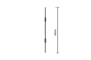 pièce élément ferronnier serrurier Balustre Longueur DROITE 1000 Section 14 ACIER FER FORGE Ref: BE11017-06