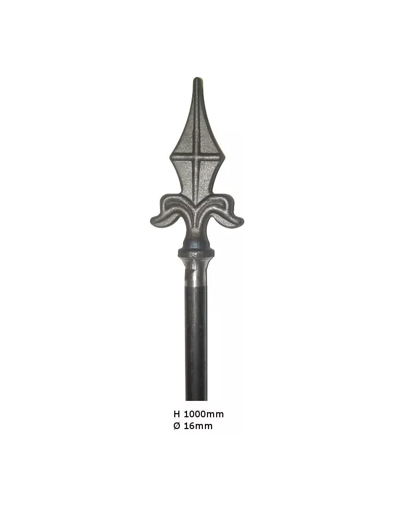 pièce élément ferronnier serrurier Barreau ROND Longueur 1000 Diamètre 16 ACIER FER FORGE Ref: BP17B-1000