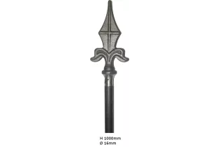 pièce élément ferronnier serrurier Barreau ROND Longueur 1000 Diamètre 16 ACIER FER FORGE Ref: BP17B-1000