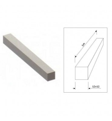 pièce élément ferronnier serrurier Barre LISSE CARRE Longueur 1000 Section 12x12 ACIER Ref: CL12-1000